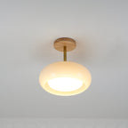 Charlotte Plafonnier Encastré en Verre, Bois, Orange & Blanc - Neutralighting