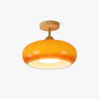 Charlotte Plafonnier Encastré en Verre, Bois, Orange & Blanc - Neutralighting