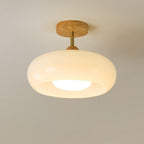 Charlotte Plafonnier Encastré en Verre, Bois, Orange & Blanc - Neutralighting
