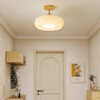 Solara Plafonnier en verre et bois avec abat-jour coloré - Neutralighting