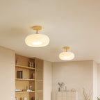 Charlotte Plafonnier Encastré en Verre, Bois, Orange & Blanc - Neutralighting