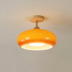 Charlotte Plafonnier Encastré en Verre, Bois, Orange & Blanc - Neutralighting