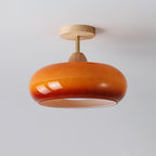 Charlotte Plafonnier Encastré en Verre, Bois, Orange & Blanc - Neutralighting
