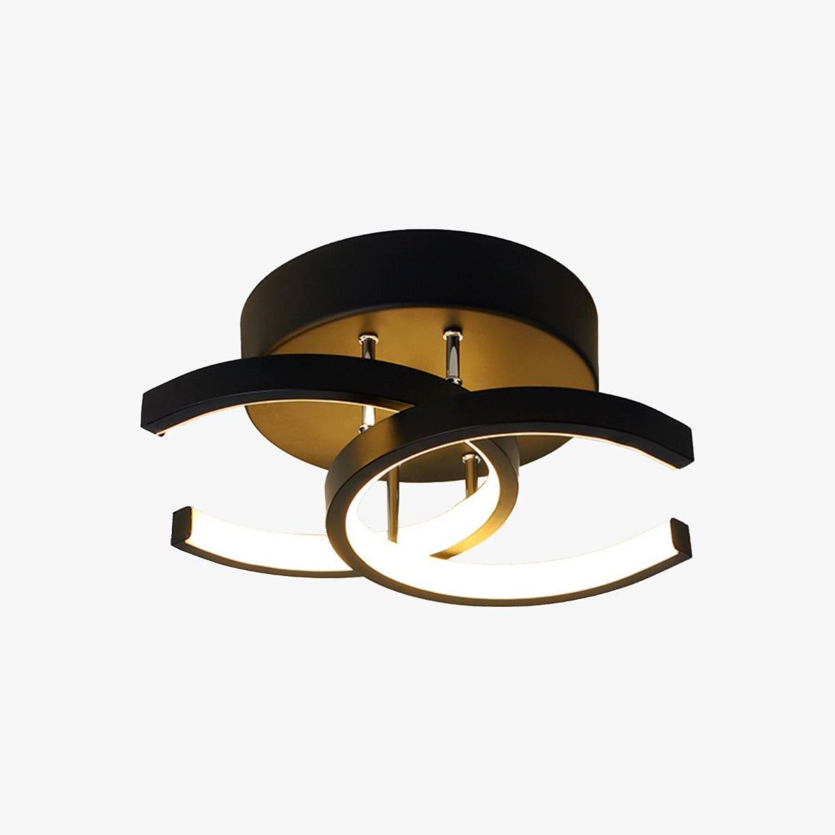 Plafonnier moderne LED avec 2 C croisées en métal Donatelo Théa Onde - Présence Moderne & Harmonie Intérieure