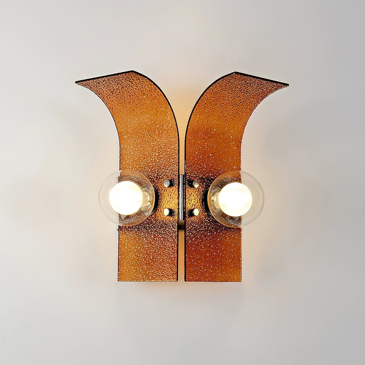 Virelli Applique Murale Panneaux en Verre Texturé Deux Globes Art Déco - Neutralighting