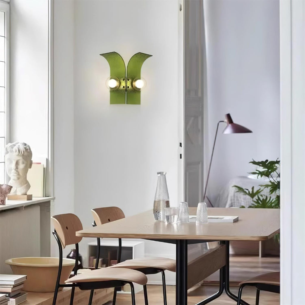 Virelli Applique Murale Panneaux en Verre Texturé Deux Globes Art Déco - Neutralighting