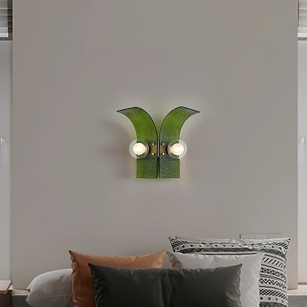 Virelli Applique Murale Panneaux en Verre Texturé Deux Globes Art Déco - Neutralighting