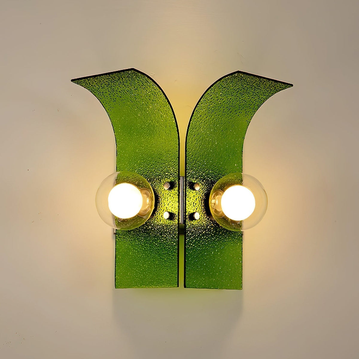 Virelli Applique Murale Panneaux en Verre Texturé Deux Globes Art Déco - Neutralighting