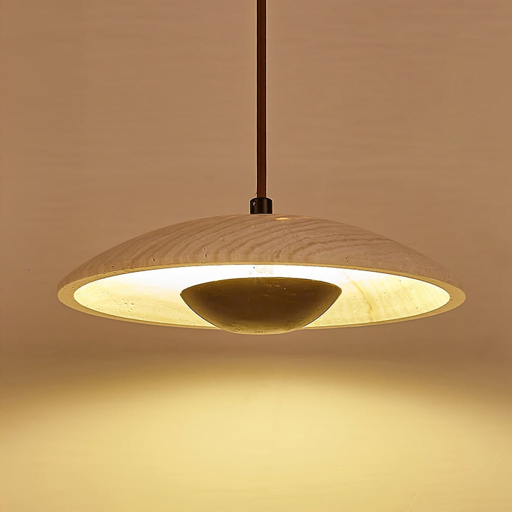 Zodore Large-Bord Travertin Pendentif Lumière - Neutralighting