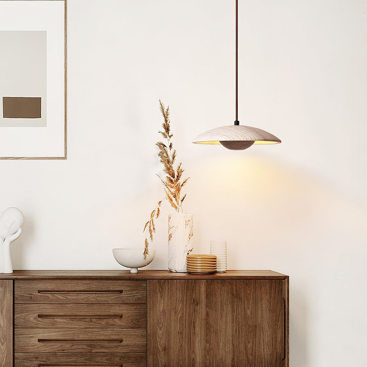 Zodore Large-Bord Travertin Pendentif Lumière - Neutralighting
