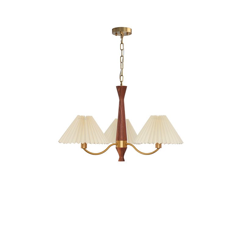 Lustra Chandelier Plissé avec Abat-jours Blancs Milieu du Siècle - Neutralighting
