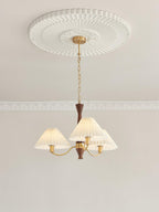 Lustra Chandelier Plissé avec Abat-jours Blancs Milieu du Siècle - Neutralighting