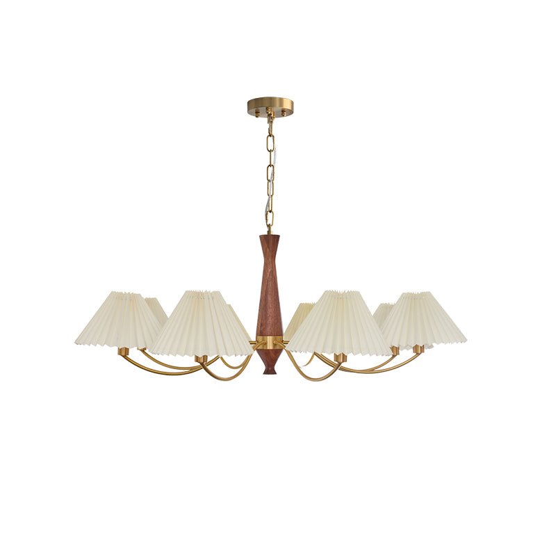 Lustra Chandelier Plissé avec Abat-jours Blancs Milieu du Siècle - Neutralighting