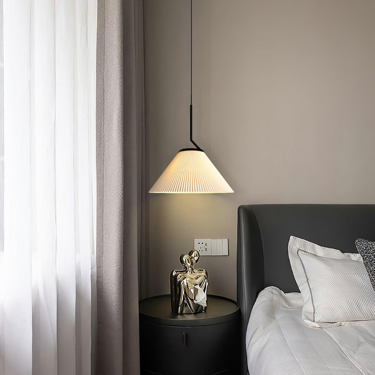 Zoravine Plissé Tissu Suspension Lumière - Neutralighting