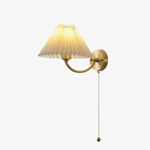 Abbotswell Élégance Plissé Laiton Tissu Applique Murale - Neutralighting