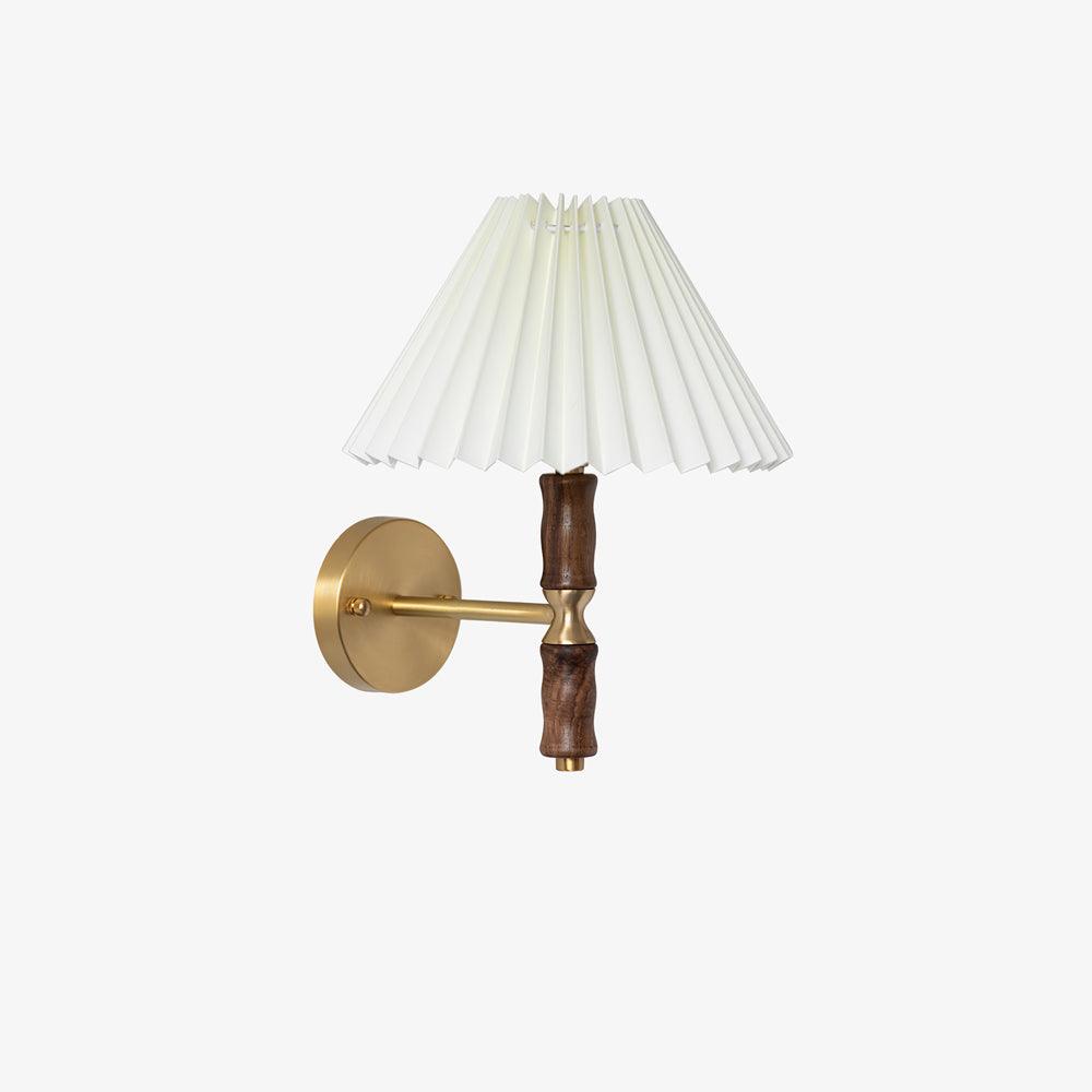 Ernest Applique Murale Vintage Industrielle En Tissu Plissé Et Noyer - Neutralighting