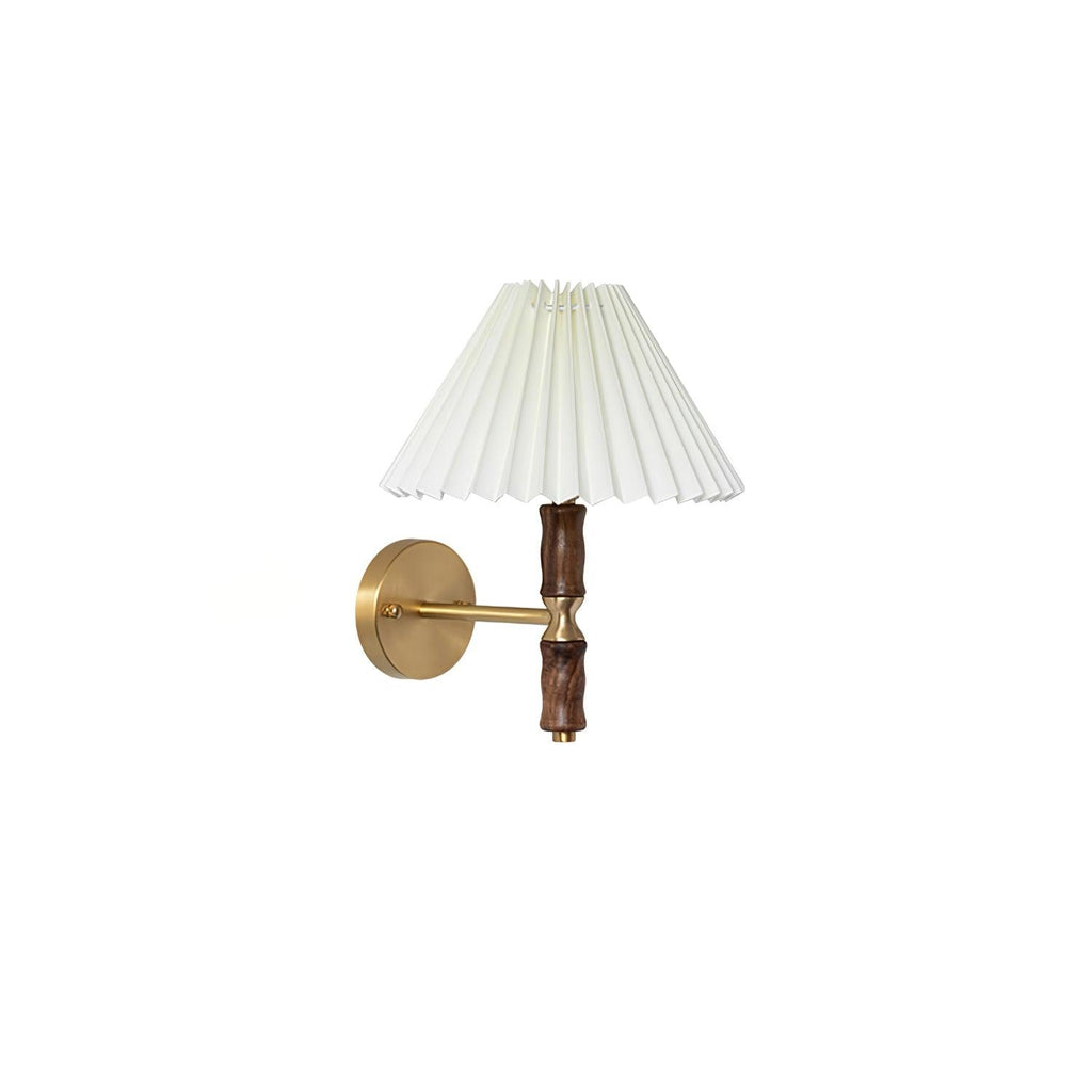 Ernest Applique Murale Vintage Industrielle En Tissu Plissé Et Noyer - Neutralighting