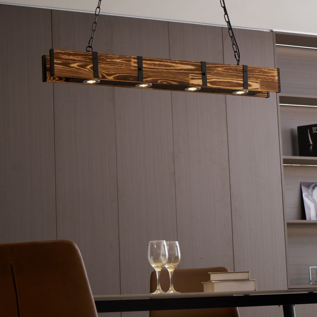 Lustra Lustre Pleva Bois Naturel Linéaire - Neutralighting