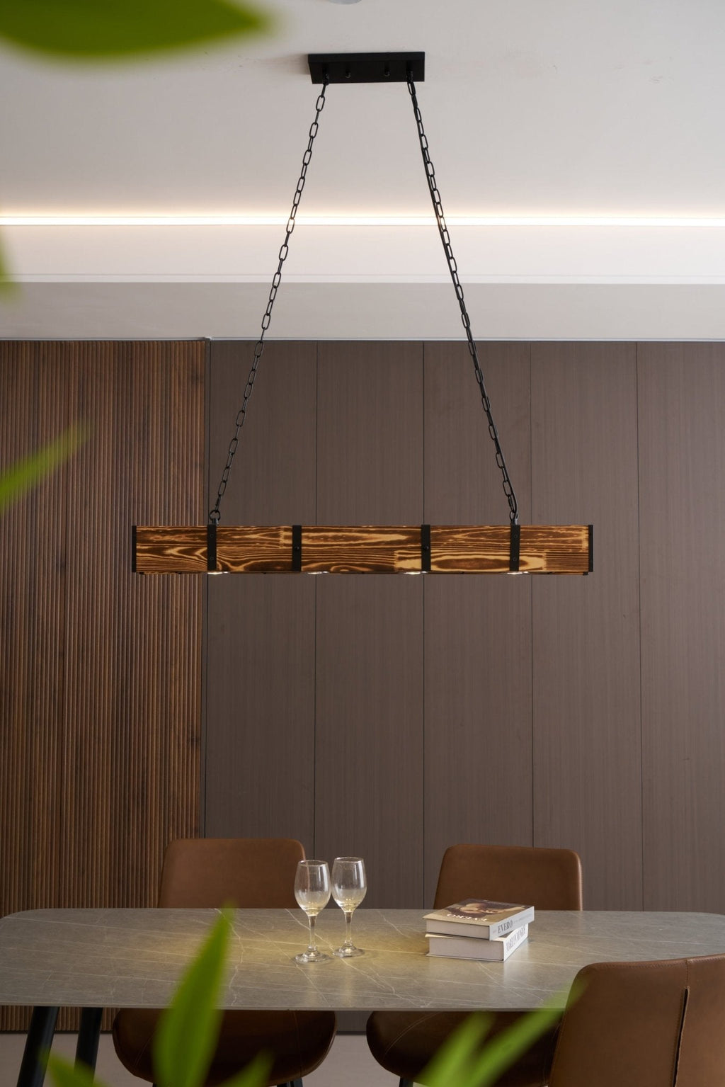 Lustra Lustre Pleva Bois Naturel Linéaire - Neutralighting