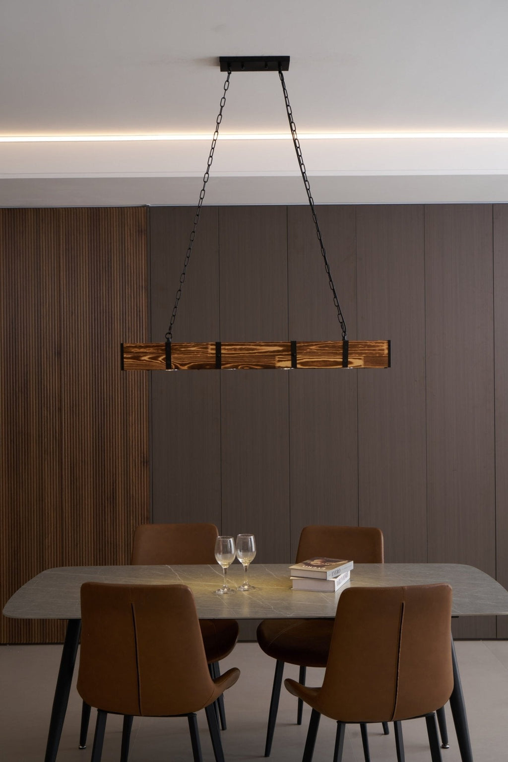 Lustra Lustre Pleva Bois Naturel Linéaire - Neutralighting
