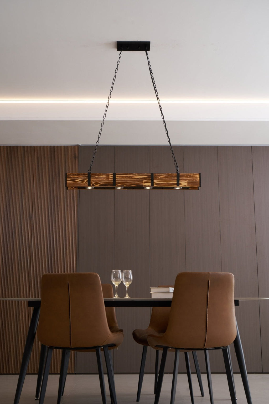 Lustra Lustre Pleva Bois Naturel Linéaire - Neutralighting