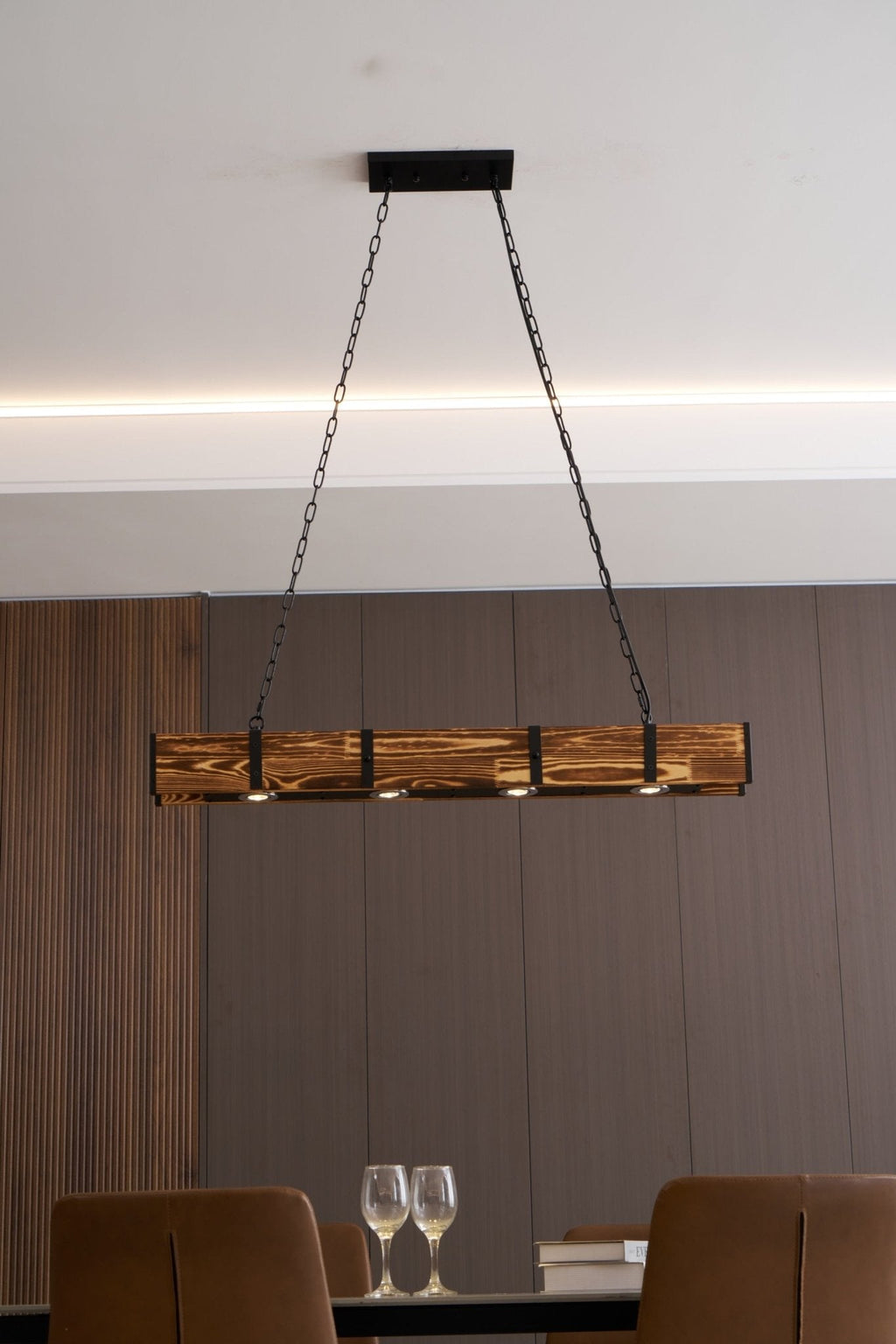 Lustra Lustre Pleva Bois Naturel Linéaire - Neutralighting