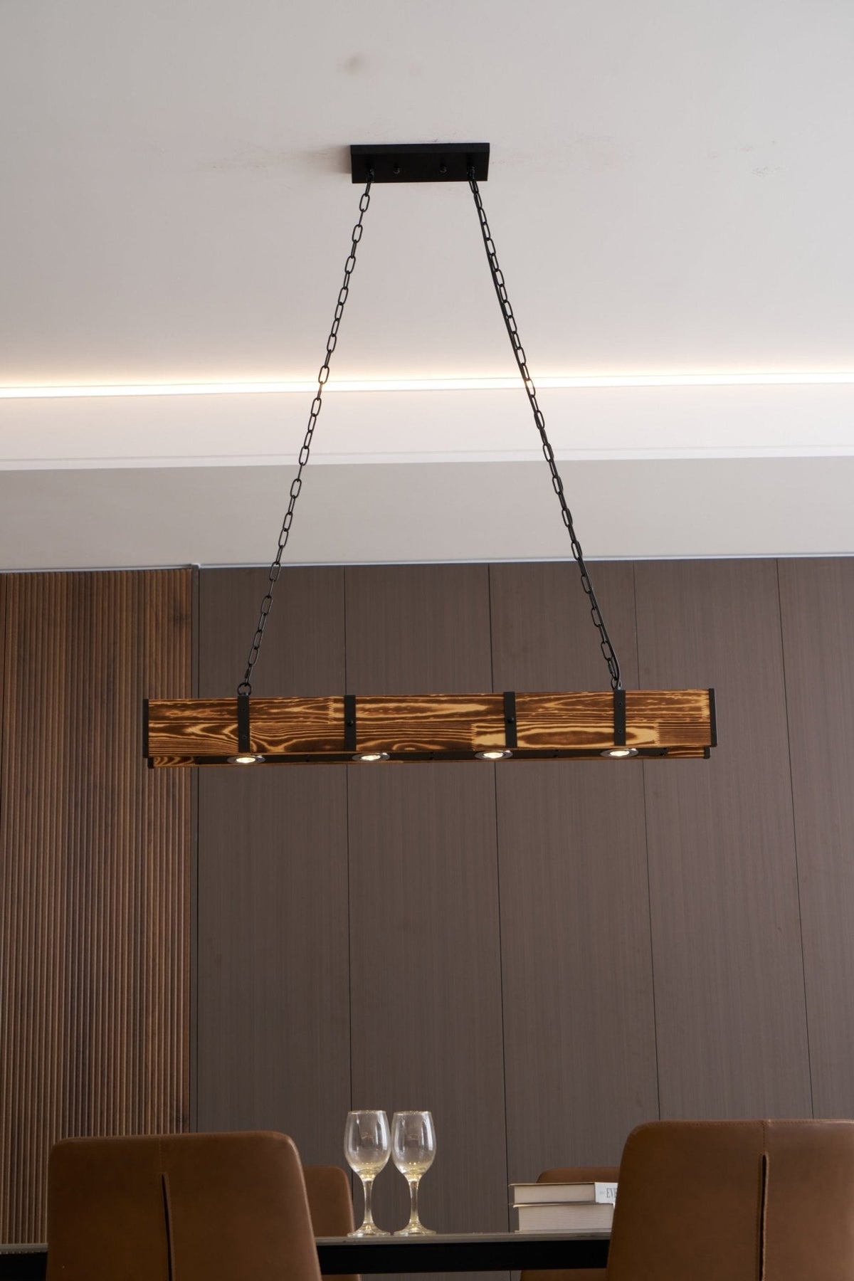 Lustra Lustre Pleva Bois Naturel Linéaire - Neutralighting