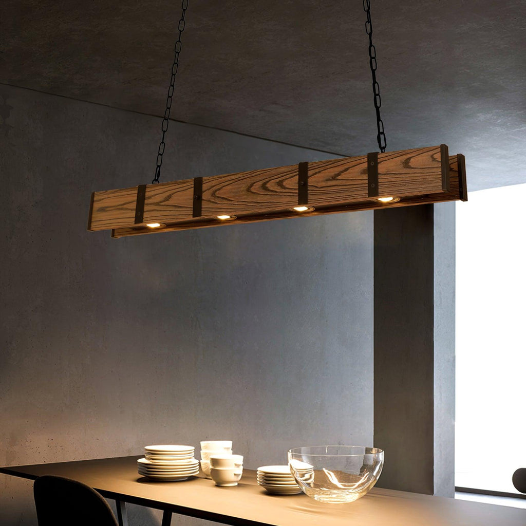 Lustra Lustre Pleva Bois Naturel Linéaire - Neutralighting