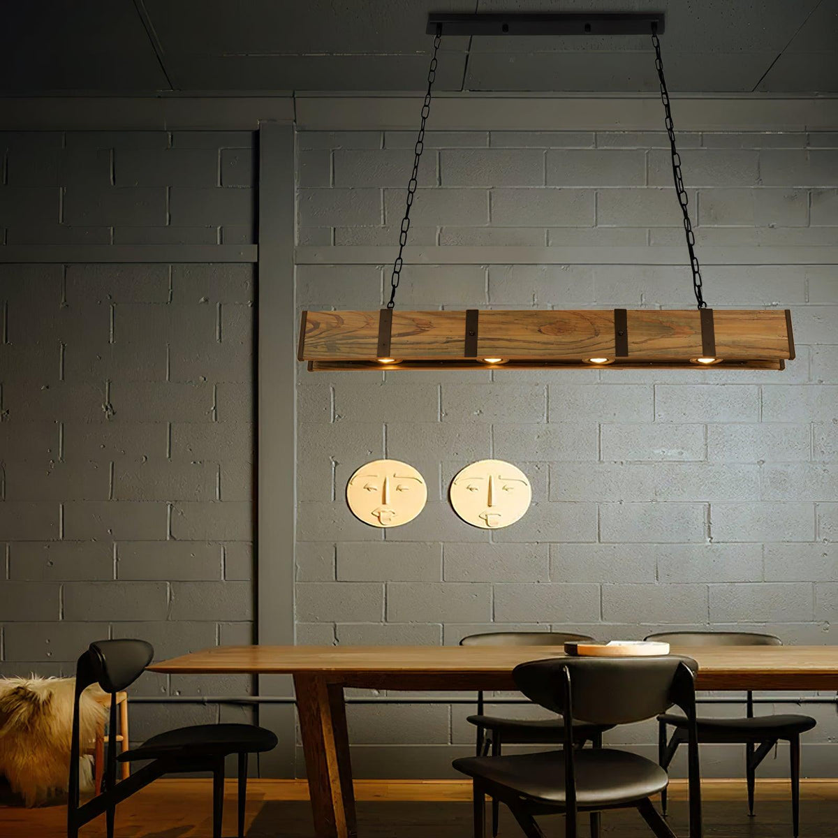 Lustra Lustre Pleva Bois Naturel Linéaire - Neutralighting