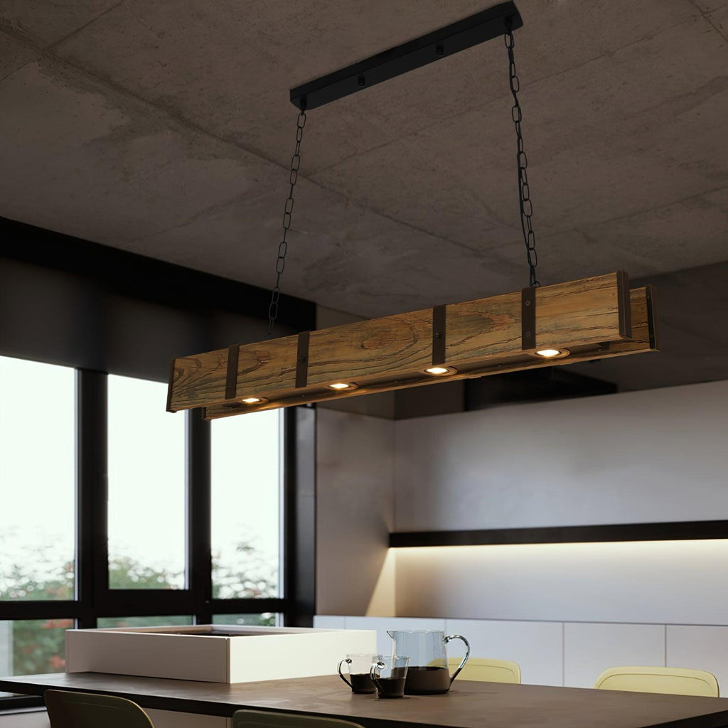 Lustra Lustre Pleva Bois Naturel Linéaire - Neutralighting