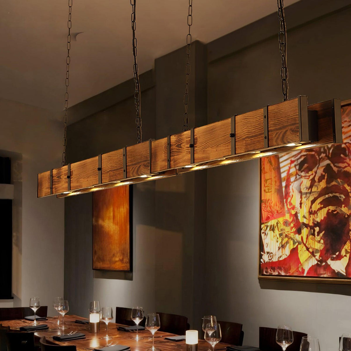 Lustra Lustre Pleva Bois Naturel Linéaire - Neutralighting