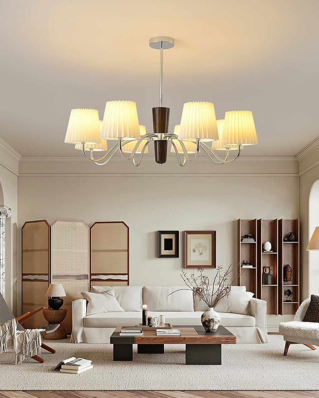 Aurora Lustre en tissu plissé classique - Neutralighting