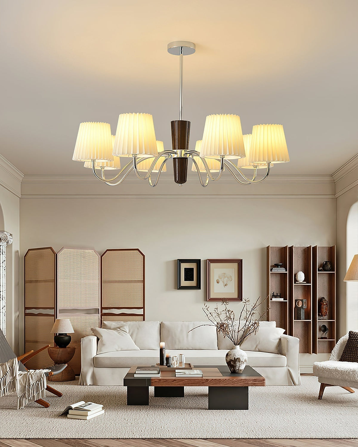 Aurora Lustre en tissu plissé classique - Neutralighting