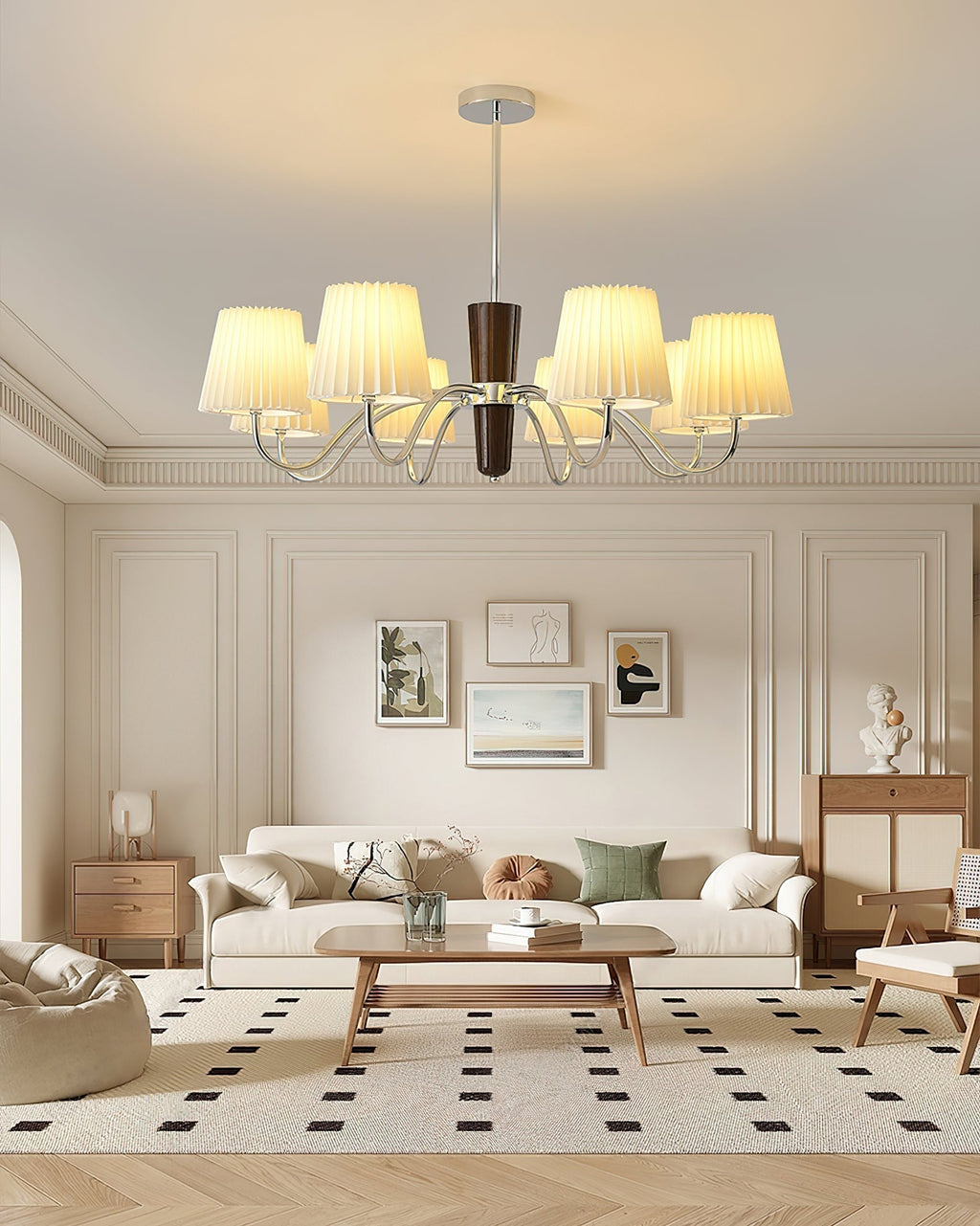 Aurora Lustre en tissu plissé classique - Neutralighting