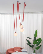 Lustra Suspension en Cuir et Verre - Neutralighting