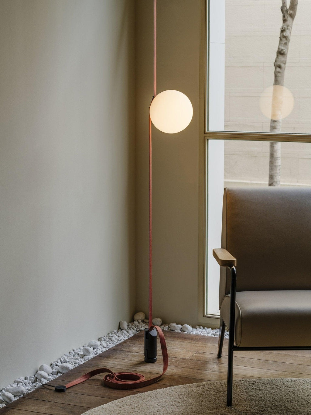 Lustra Suspension en Cuir et Verre - Neutralighting