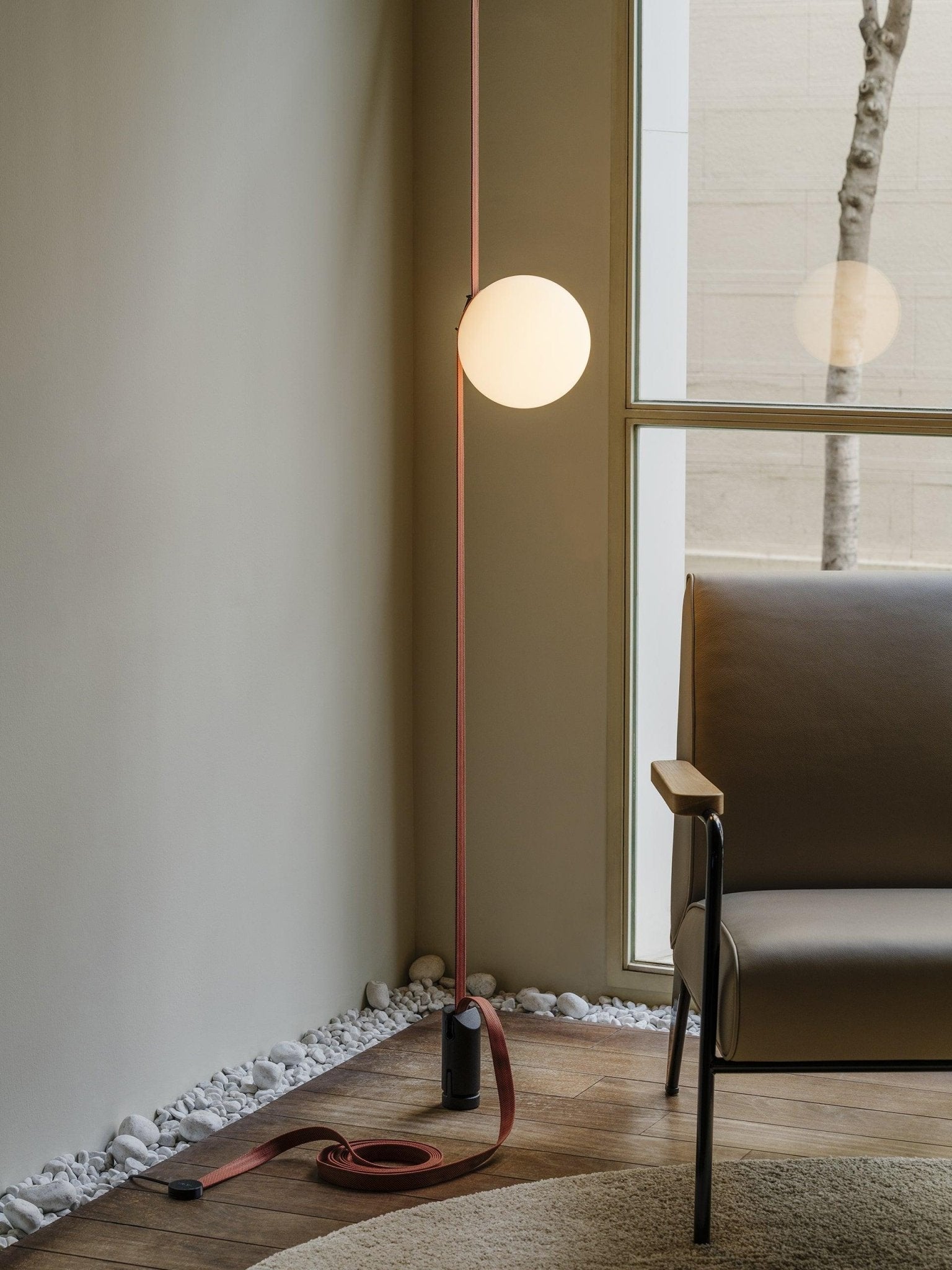 Lustra Suspension en Cuir et Verre - Neutralighting