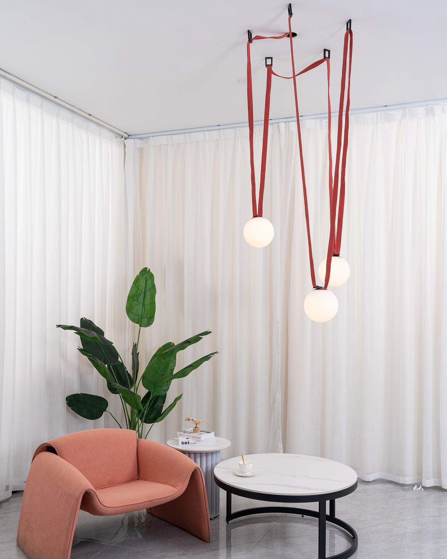 Lustra Suspension en Cuir et Verre - Neutralighting