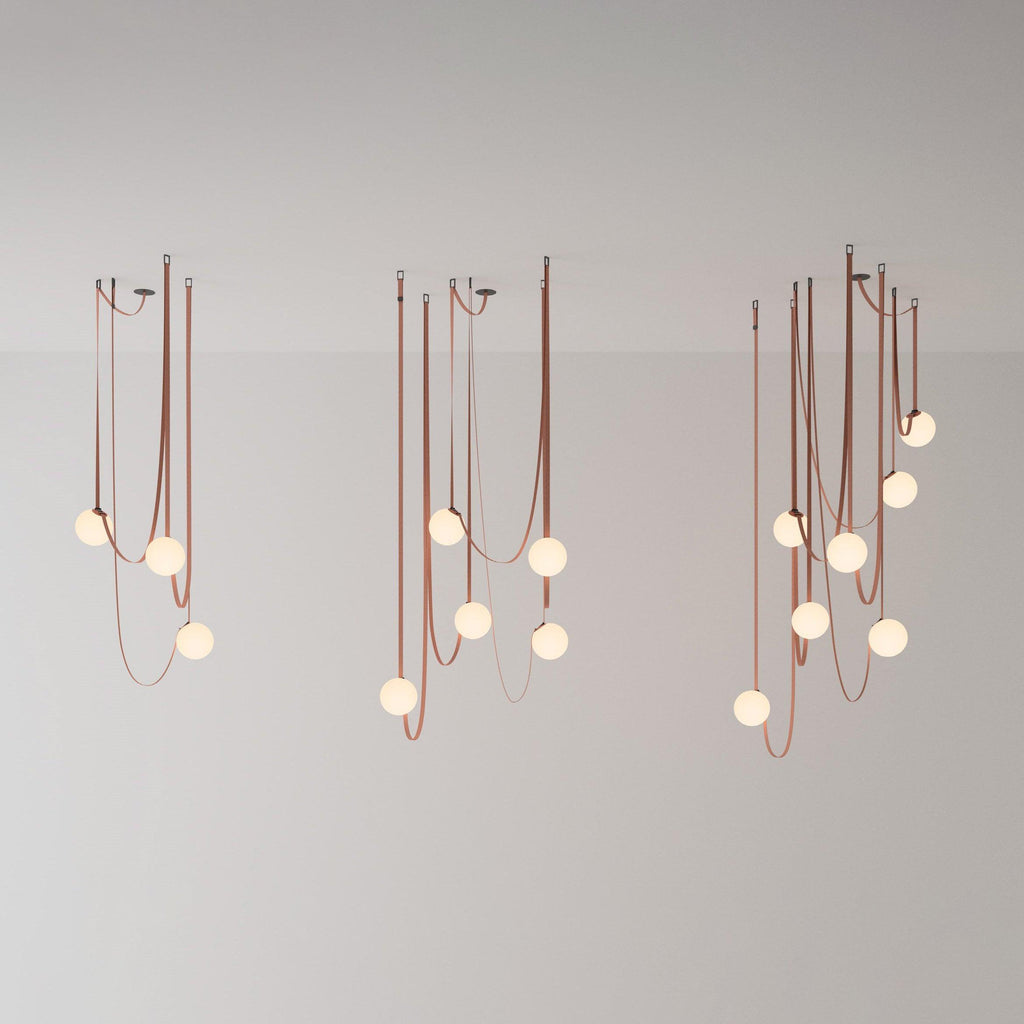 Lustra Suspension en Cuir et Verre - Neutralighting