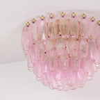 Aurora Lampe de Plafond en Verre de Murano Poliedri Rose - Neutralighting
