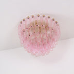 Aurora Lampe de Plafond en Verre de Murano Poliedri Rose - Neutralighting