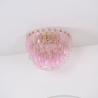 Aurora Lampe de Plafond en Verre de Murano Poliedri Rose - Neutralighting