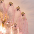 Aurora Lampe de Plafond en Verre de Murano Poliedri Rose - Neutralighting