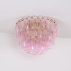 Aurora Lampe de Plafond en Verre de Murano Poliedri Rose - Neutralighting