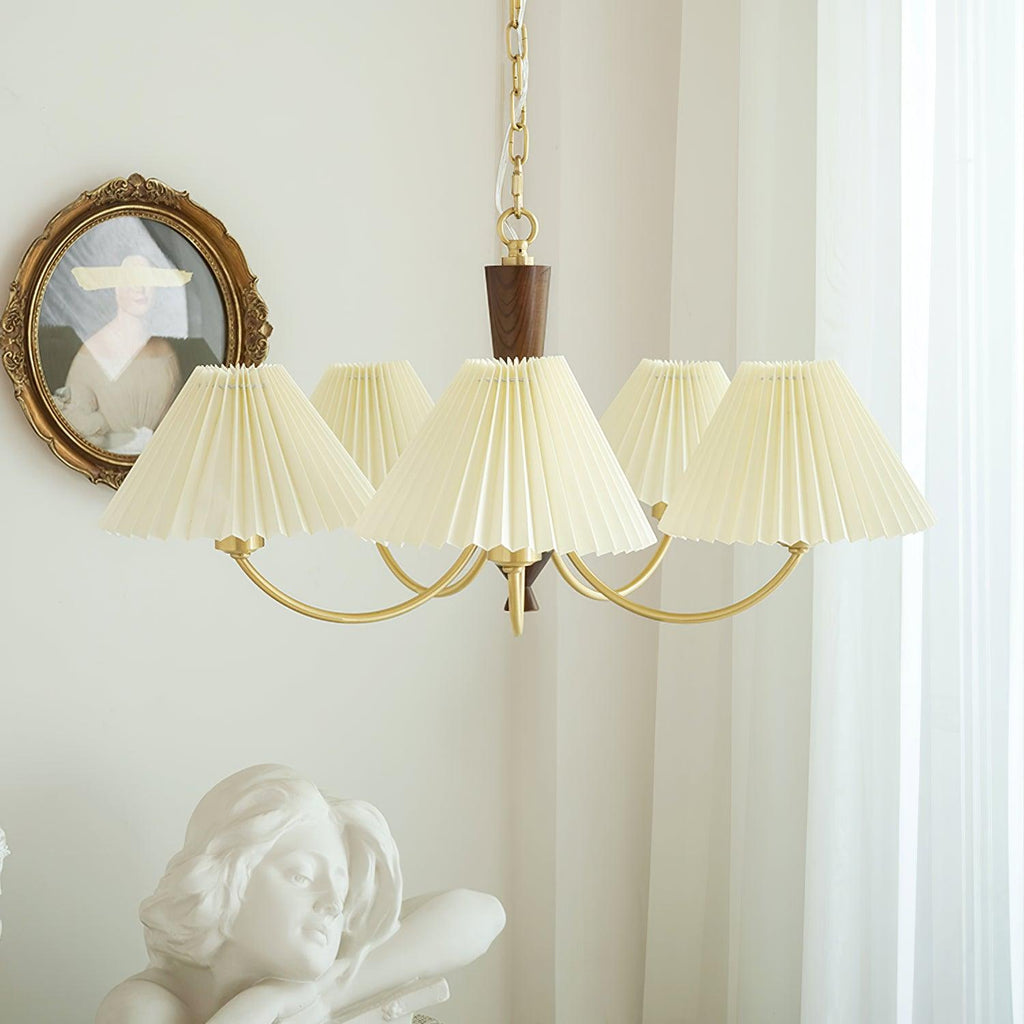 Lustra Chandelier Abat-jours Plissés Blancs - Neutralighting