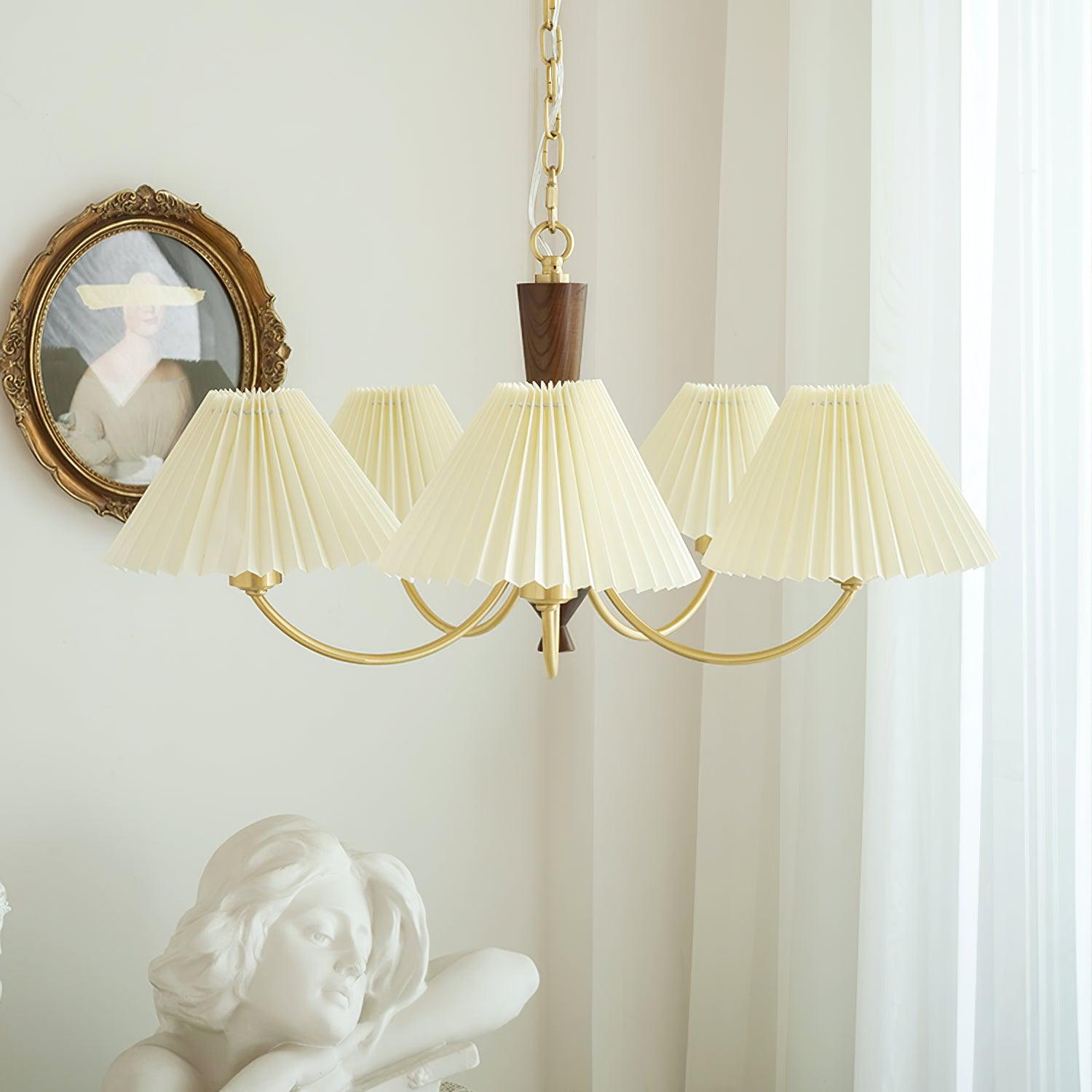 Lustra Chandelier Abat-jours Plissés Blancs - Neutralighting