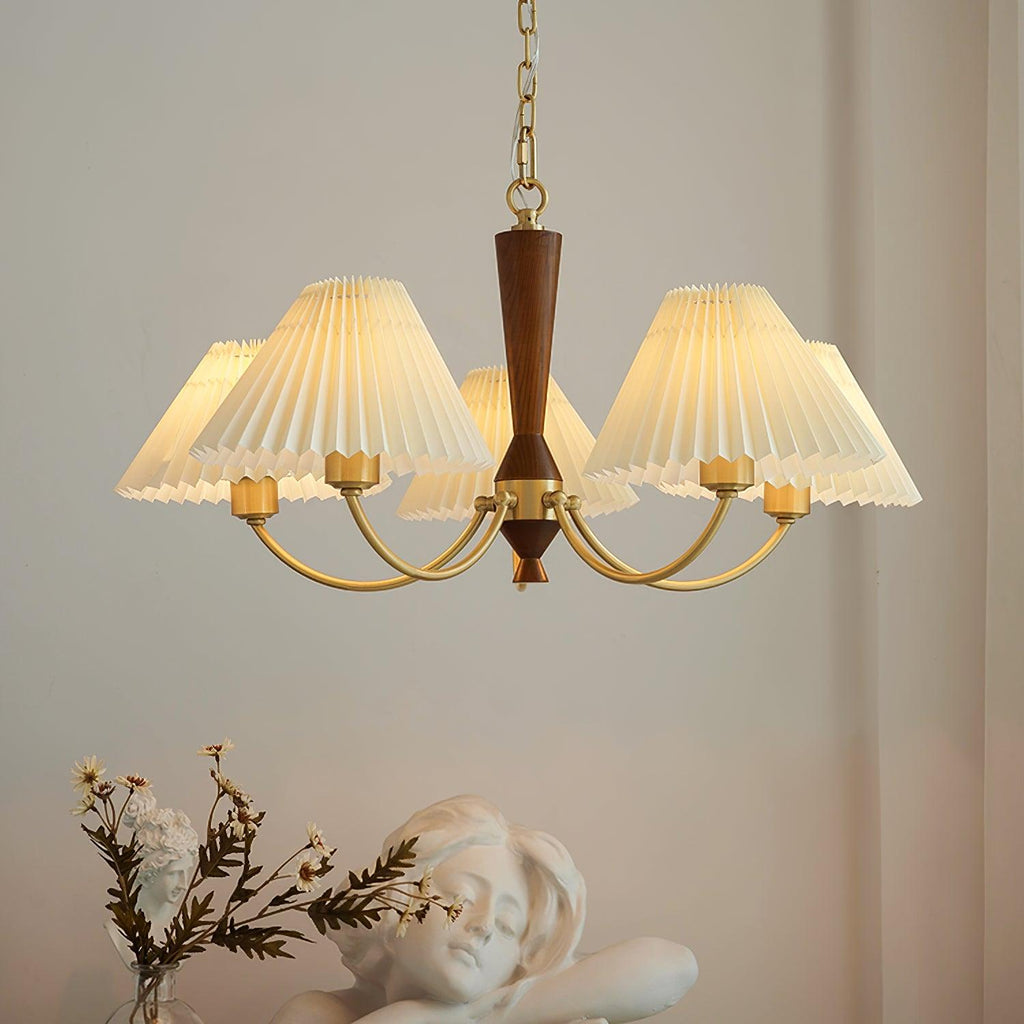 Lustra Chandelier Abat-jours Plissés Blancs - Neutralighting