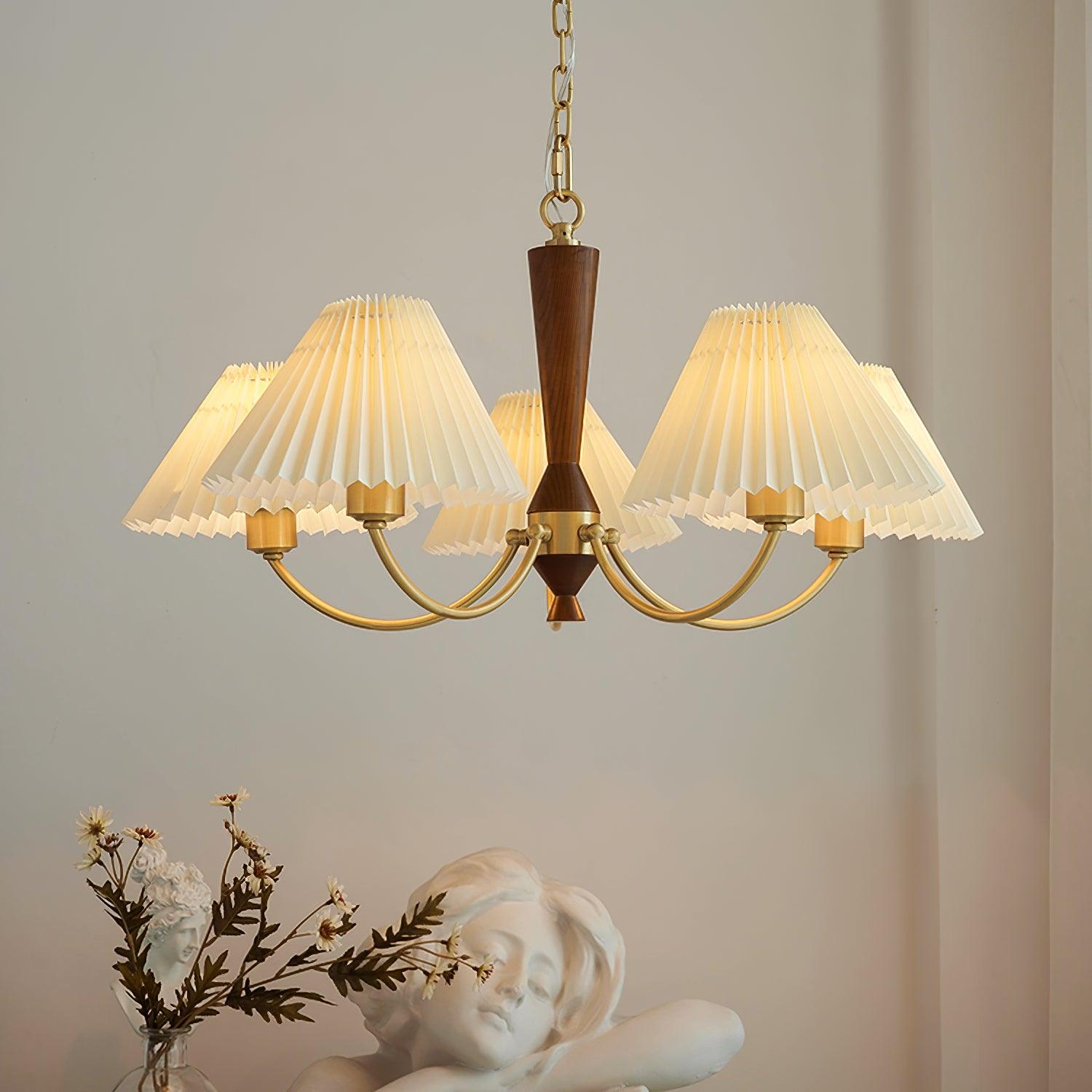 Lustra Chandelier Abat-jours Plissés Blancs - Neutralighting