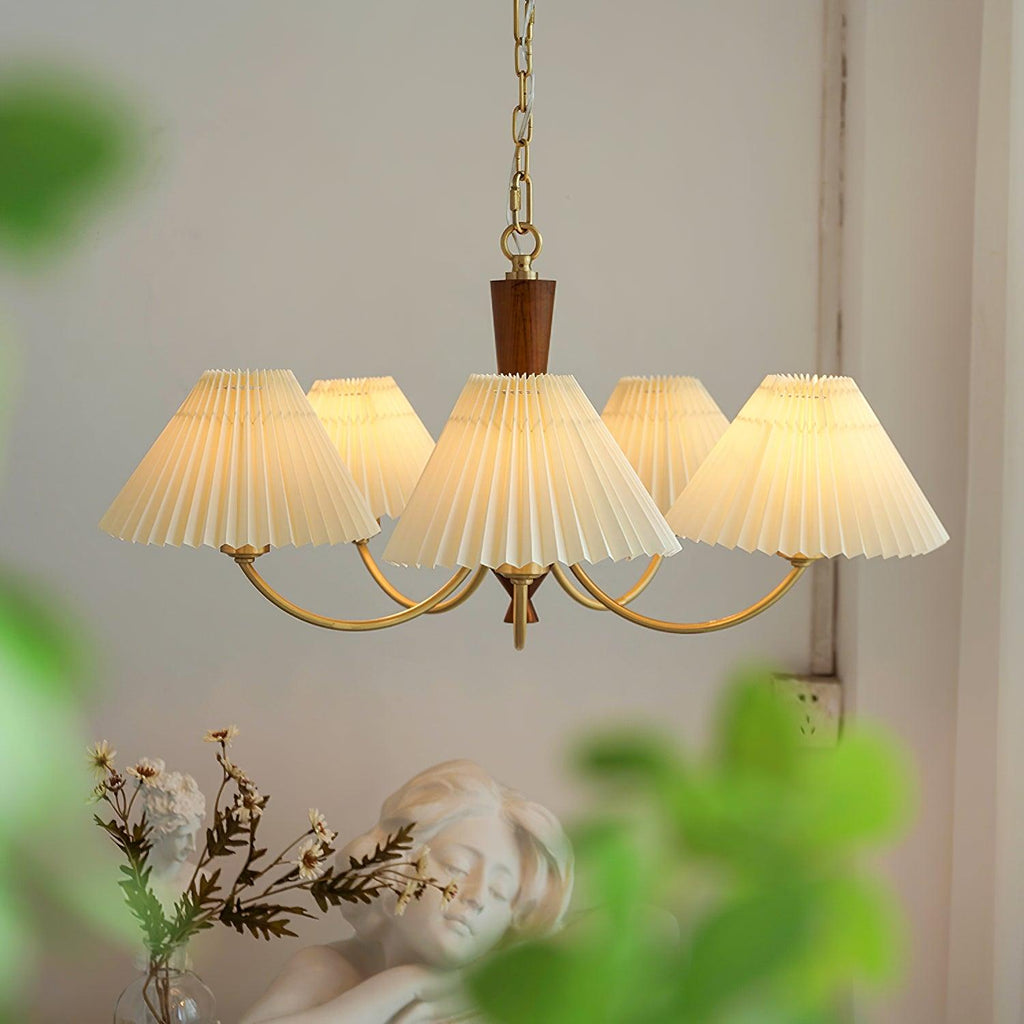 Lustra Chandelier Abat-jours Plissés Blancs - Neutralighting