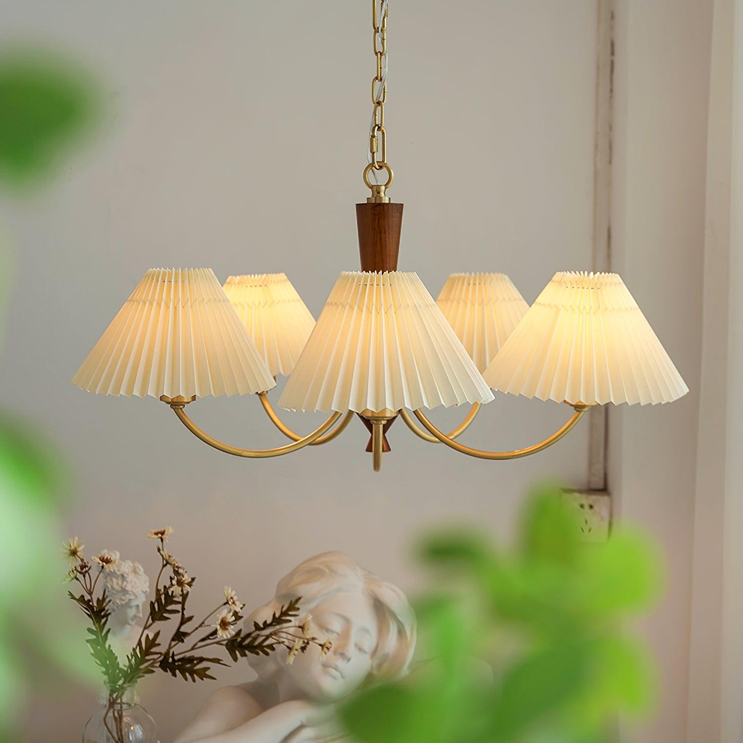 Lustra Chandelier Abat-jours Plissés Blancs - Neutralighting